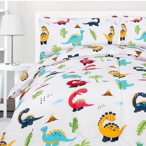 Colorful Dinosaur Comforter Set for Kids